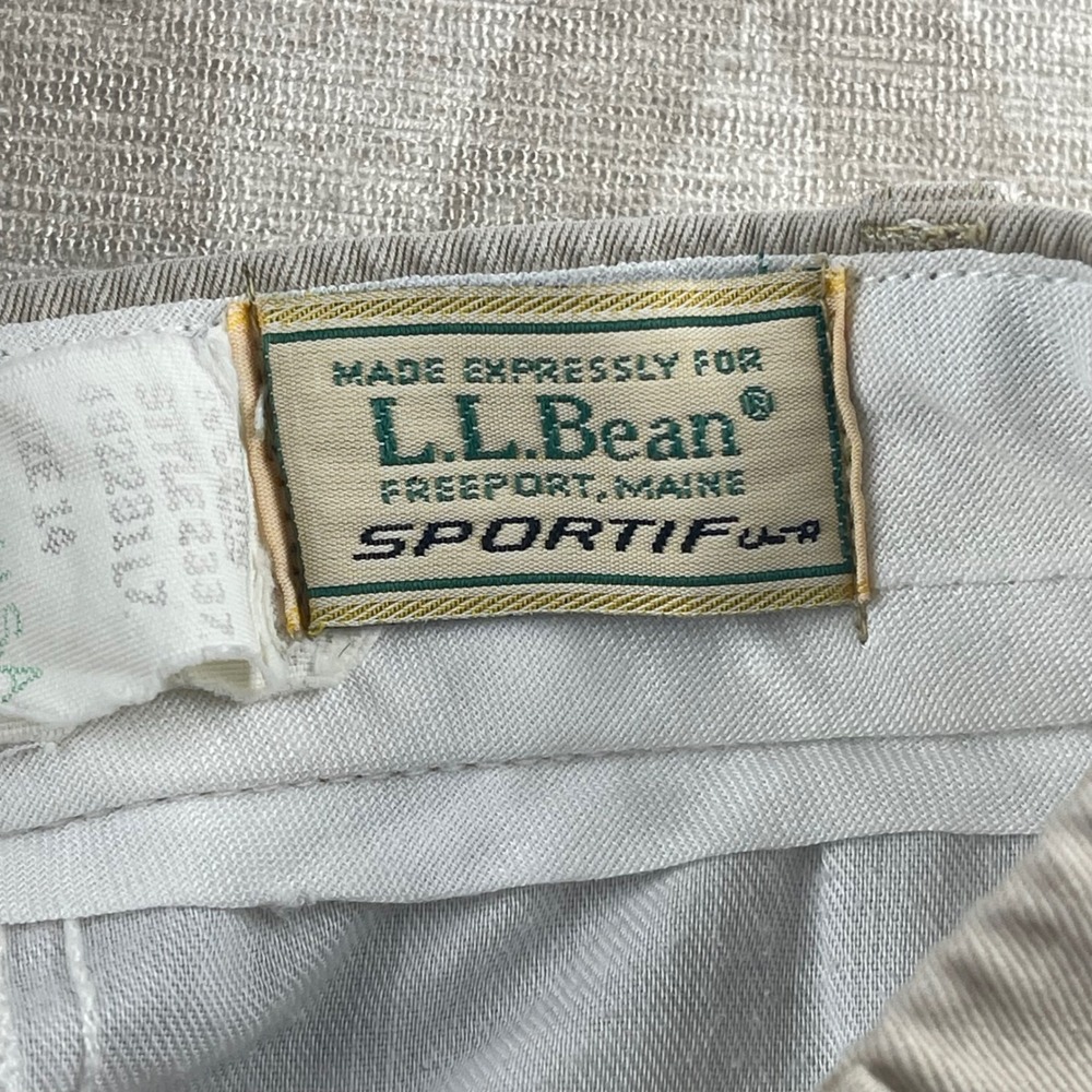 LL Bean Sportif USA Womens 14 Khaki Excellent Elastic Waist Twill Pants USA Made - Picture 6 of 9